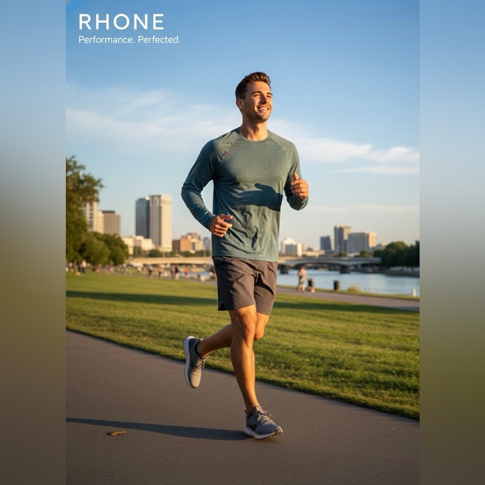 Rhone Teal Performance Long Sleeve size S